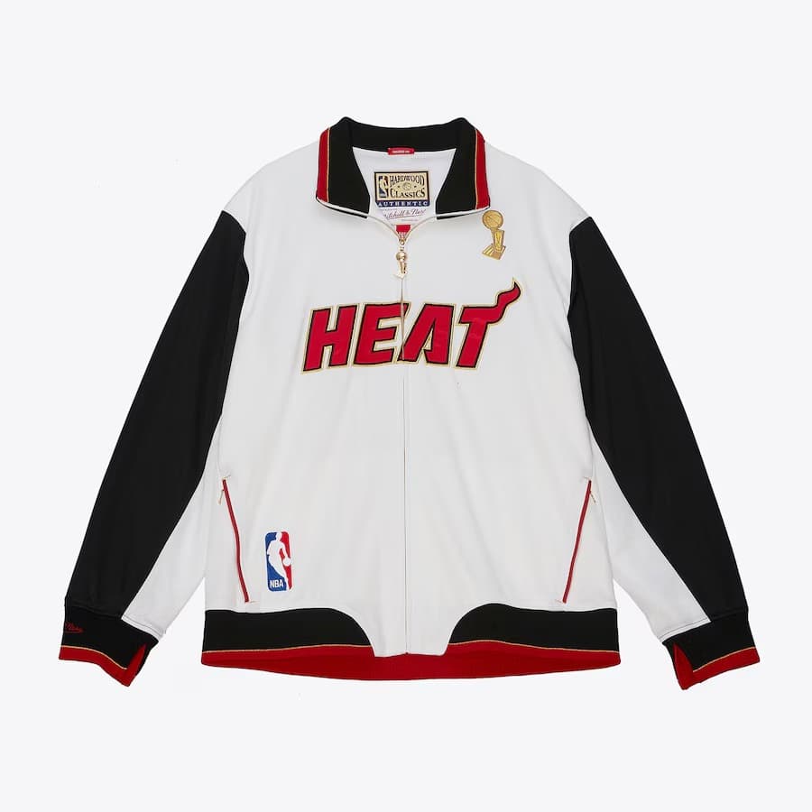 Бомбер Mitchell & Ness White Miami Heat 2012 Finals Champion Authentic Full-Zip Jacket