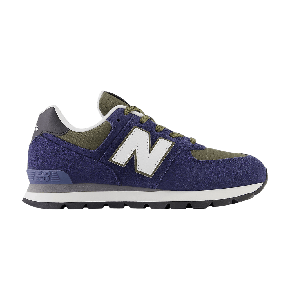 Кроссовки New Balance 574 Big Kid Wide 'Team Navy Dark Moss'