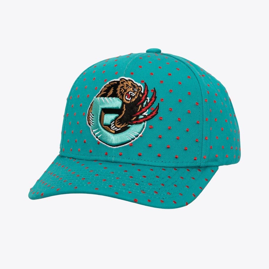 Бейсболка Mitchell & Ness Teal Vancouver Grizzlies Polka Polka Pro Adjustable Hat