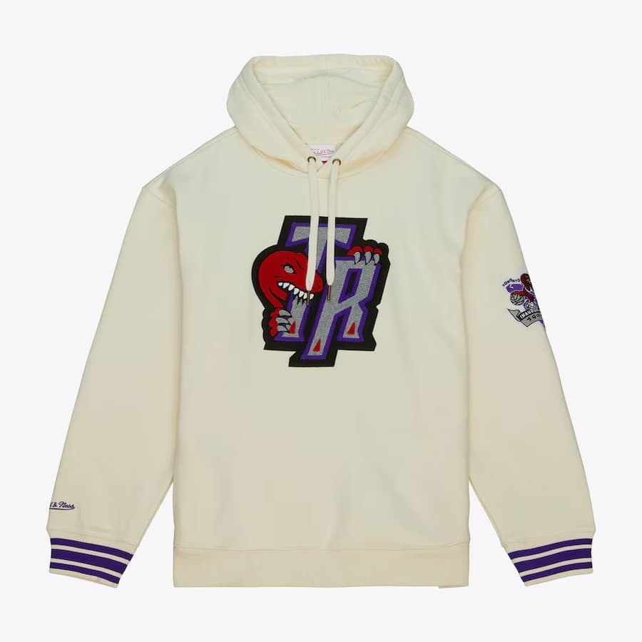 Худи Mitchell & Ness Cream Toronto Raptors Retro Chainstitch Heavyweight Pullover Hoodie