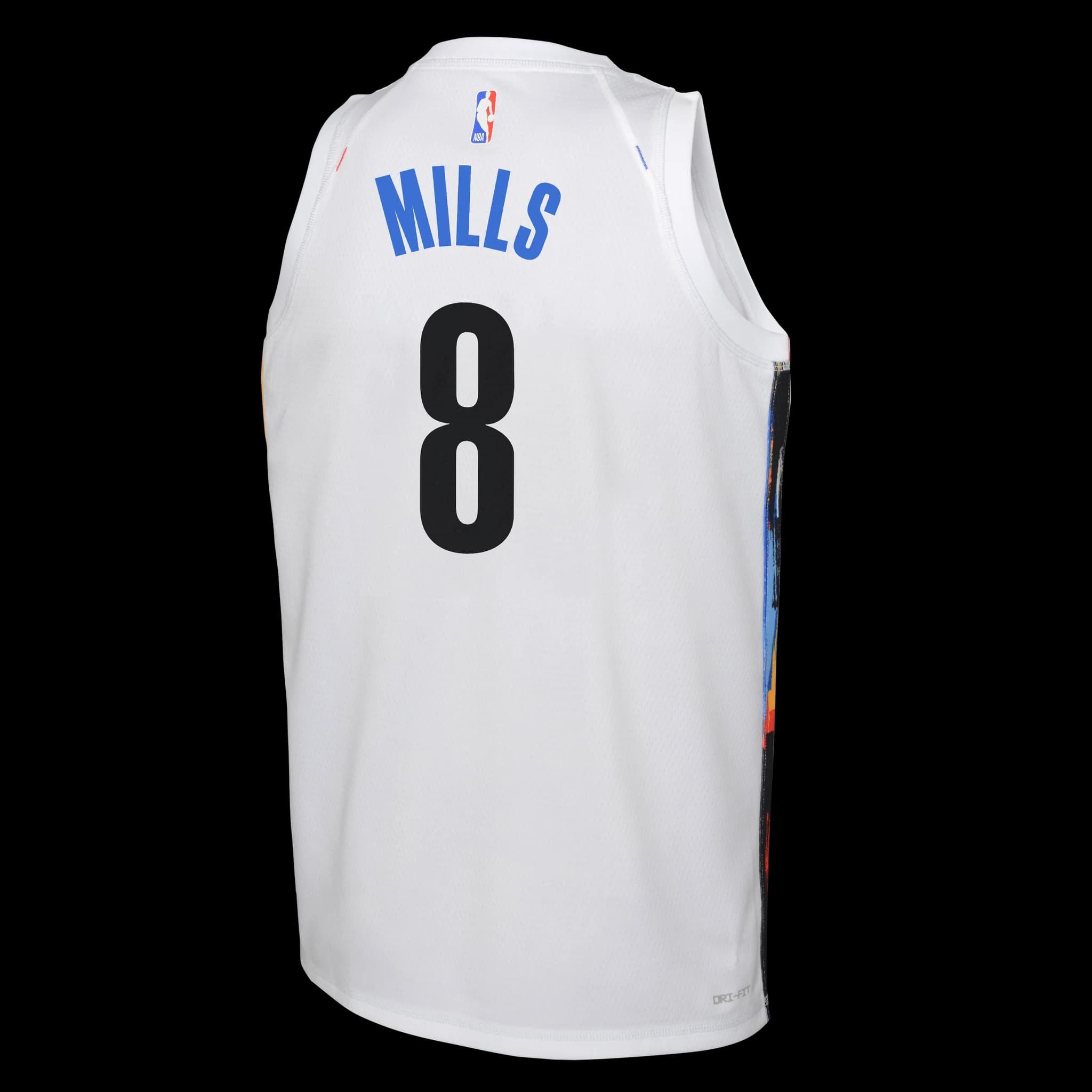 Баскетбольная джерси 2022-2023 Brooklyn Nets Patty Mills # 8 Youth Swingman City Edition White Jersey