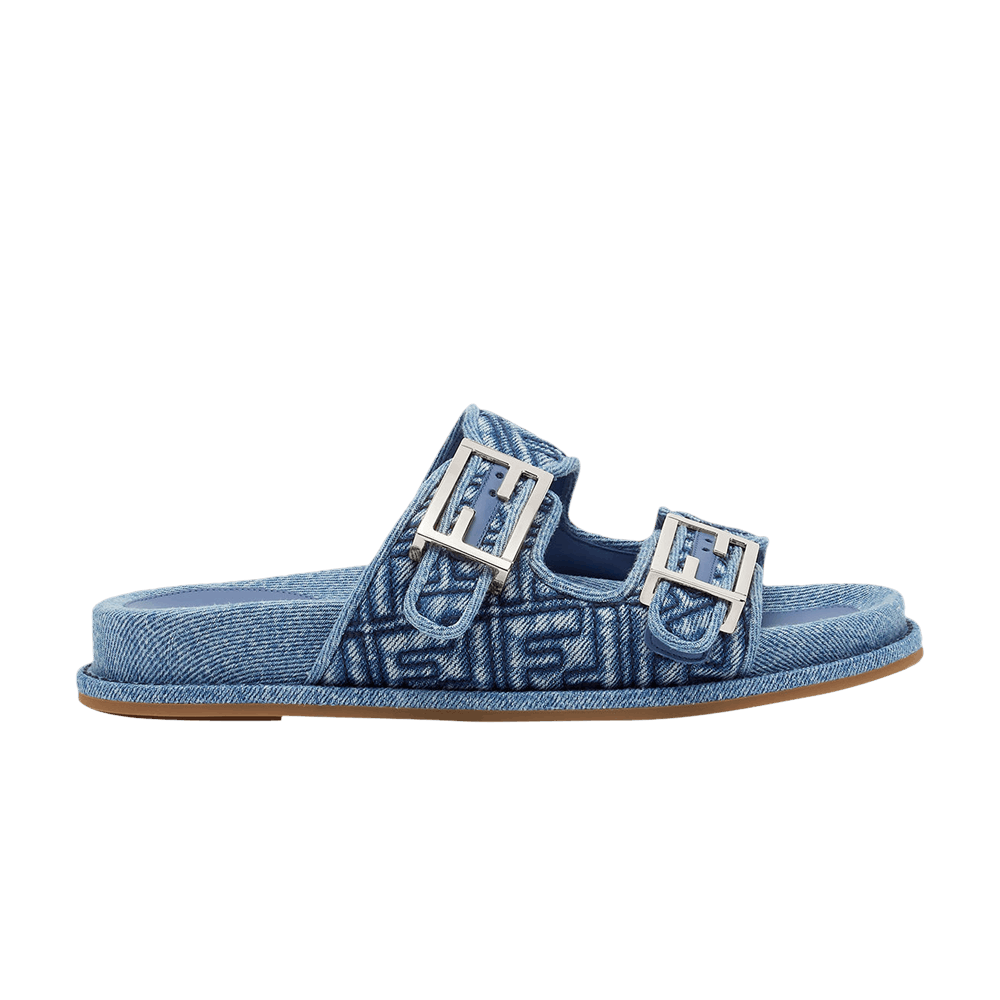 Fendi Wmns Feel Slide 'FF Baguette - Blue Denim'