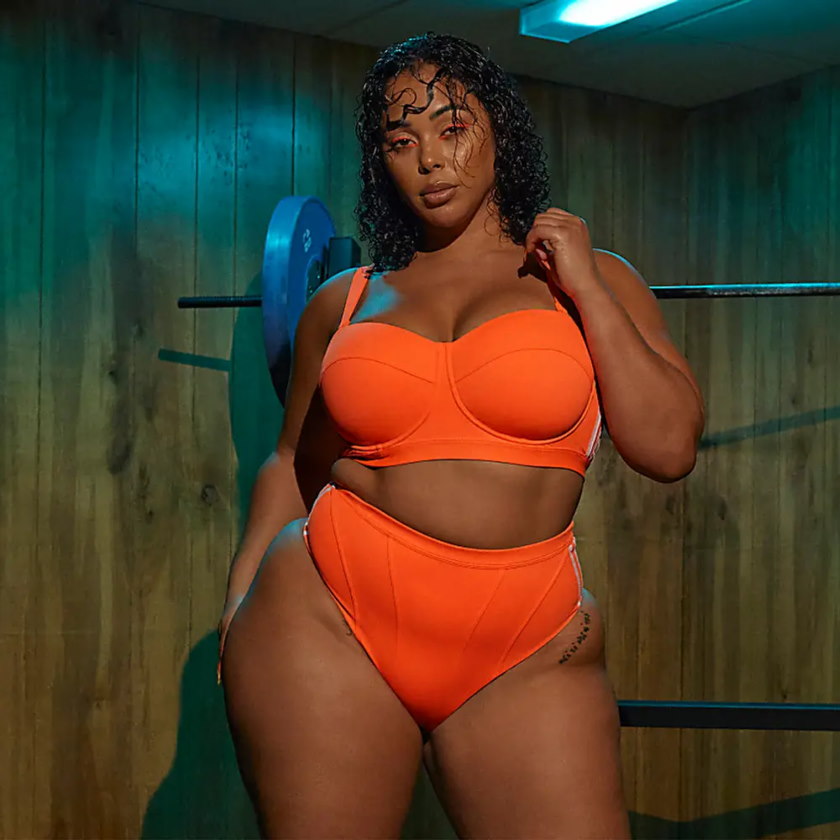 Спортивный купальник adidas Ivy Park Corset Bikini Top (Plus Size) Solar Orange