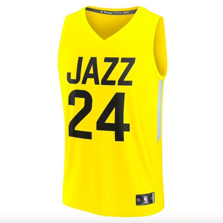2022-23-Utah-Jazz-24-Walker-Kessler-Fast-Break-Icon-Yellow-Jersey-2