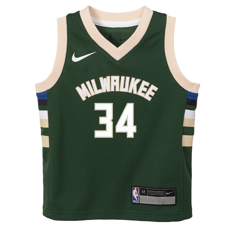 Баскетбольная джерси Nike Giannis Antetokounmpo Milwaukee Bucks 2021 Icon Edition Boys NBA Jersey