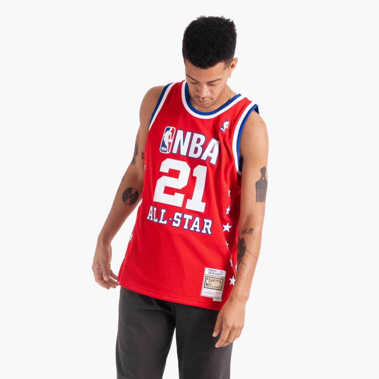 Баскетбольная джерси 2003 All Star Game Kevin Garnett  #21 Swingman Hardwood Classics Red Jersey