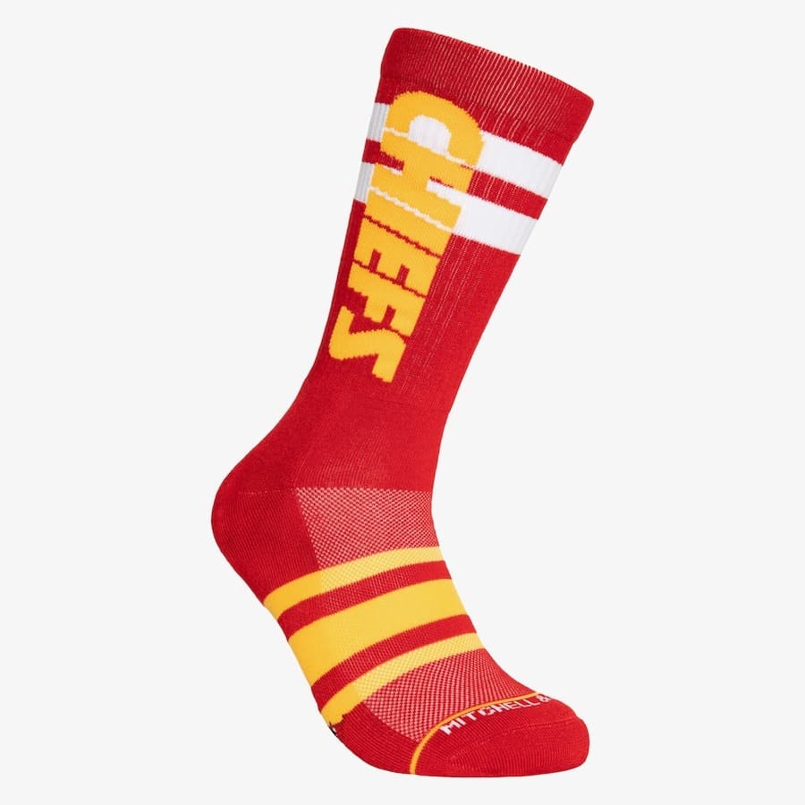 Спортивные носки Mitchell & Ness Kansas City Chiefs Lateral Crew Socks