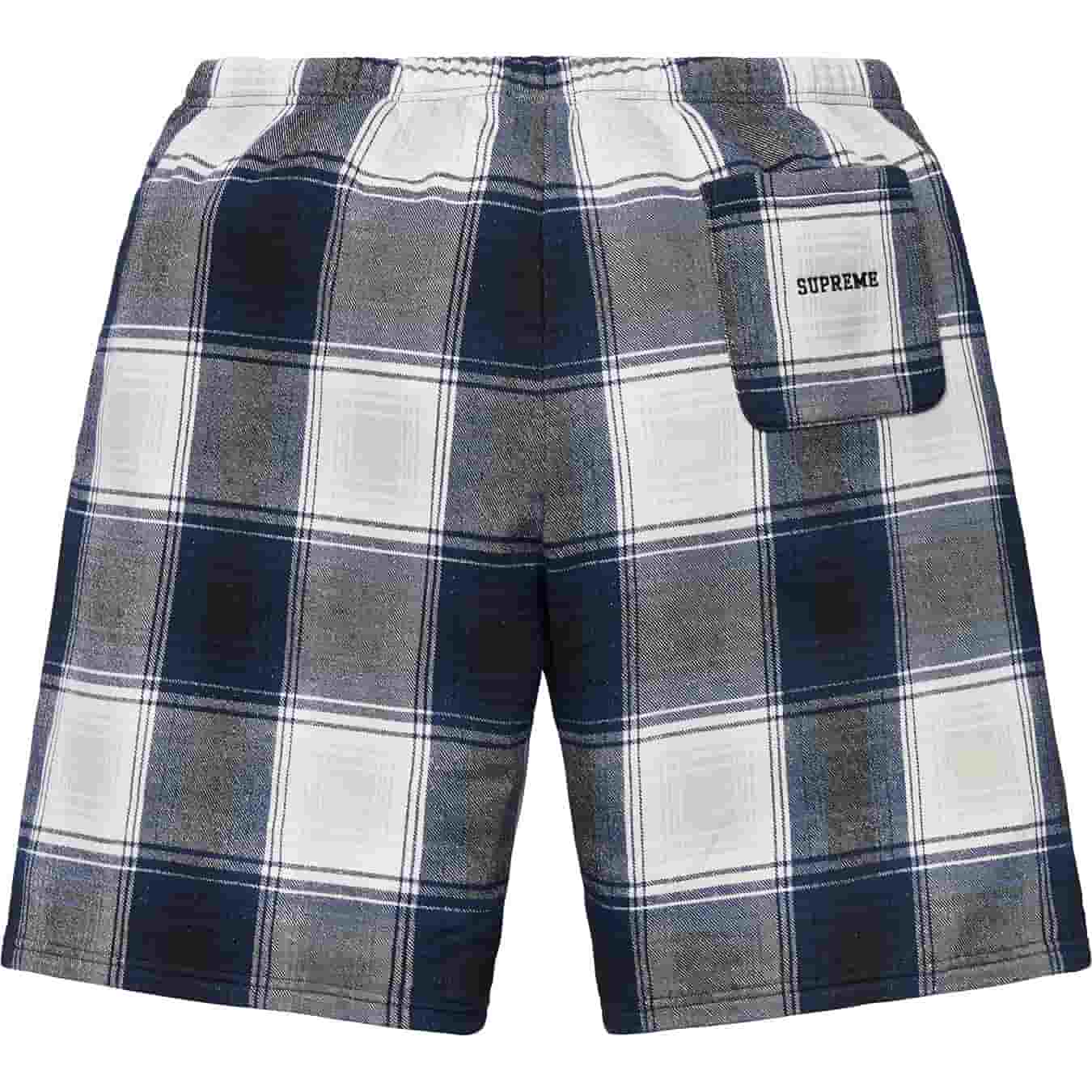 Спортивные шорты Supreme x Nike Plaid Sweatshort Navy