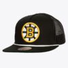 Mitchell-Ness-Black-Boston-Bruins-Roper-Trucker-Adjustable-Hat-100x100