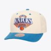 Mitchell-Ness-Cream-New-York-Knicks-Horizon-Pro-Crown-Snapback-Hat-100x100