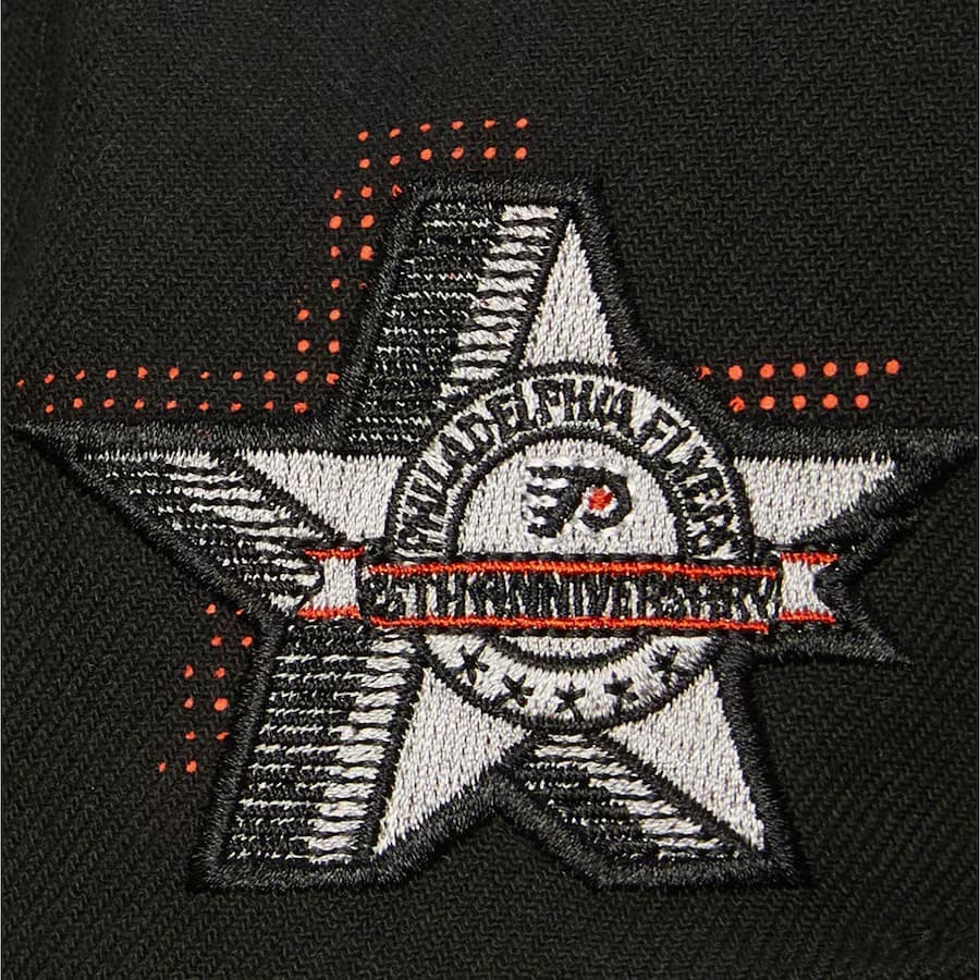 Бейсболка Mitchell & Ness Black Philadelphia Flyers Big Face 7.0 Vintage Snapback Hat