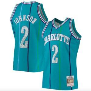1996-97-Charlotte-Hornets-2-Larry-Johnson-Mitchell-Ness-75th-Anniversary-Diamond-Teal-Jersey-1-300x300