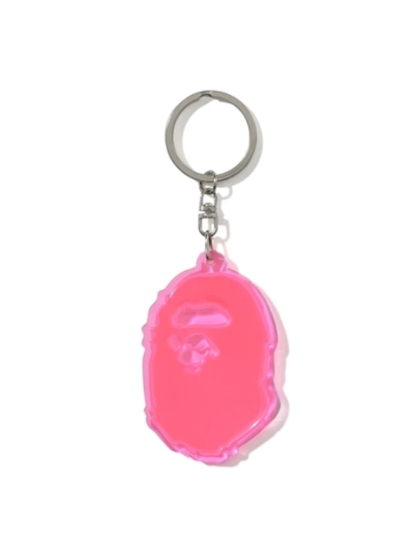 BAPE-Ape-Head-Reflective-Keychain-Pink-1