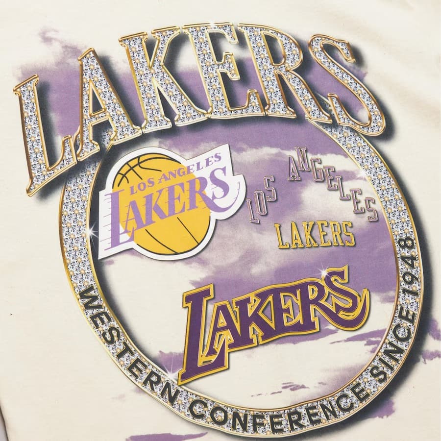 Футболка Mitchell & Ness Natural Los Angeles Lakers Hardwood Classics Crown Jewels T-Shirt
