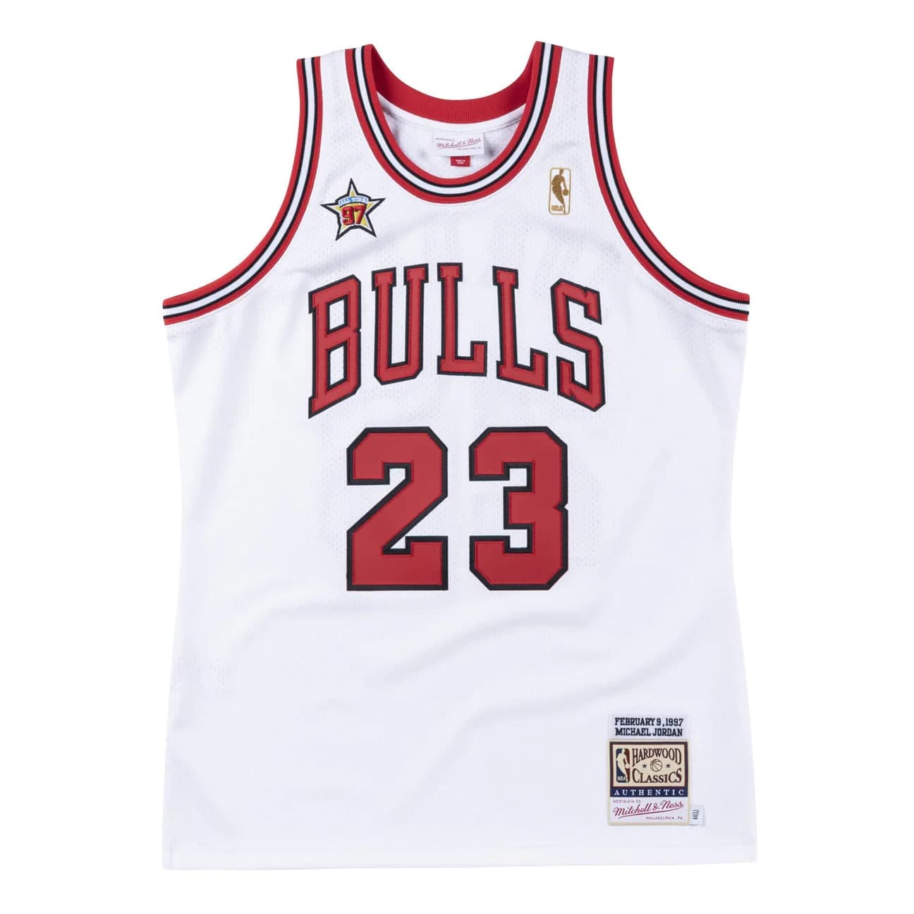 Баскетбольная джерси 1997 All Star Game Michael Jordan #23 Authentic Hardwood Classic White Jersey