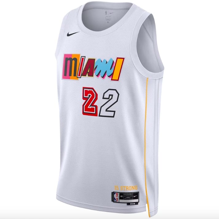 Баскетбольная джерси 2022-23 Miami Heat #22 Jimmy Butler Swingman City White Jersey