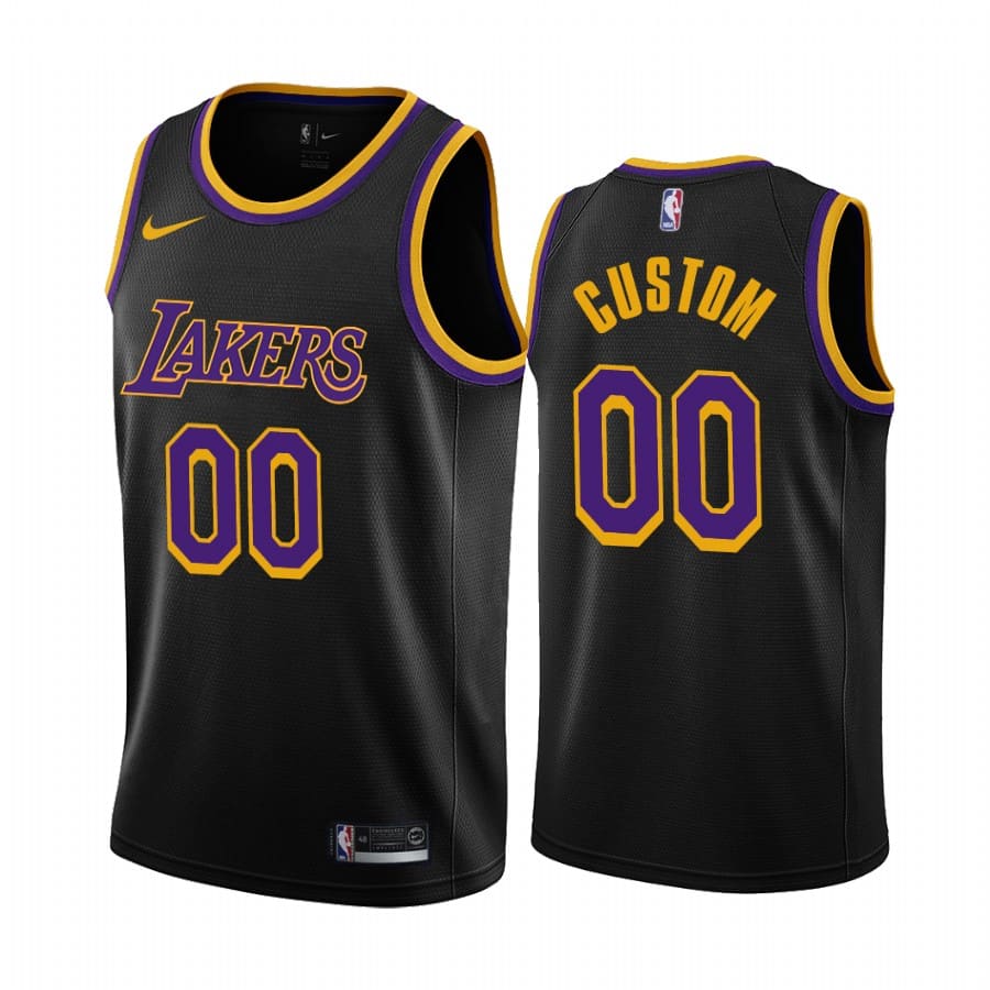 Баскетбольная джерси 2020-21 LA Lakers #00 Custom Earned Edition Black Swingman Jersey