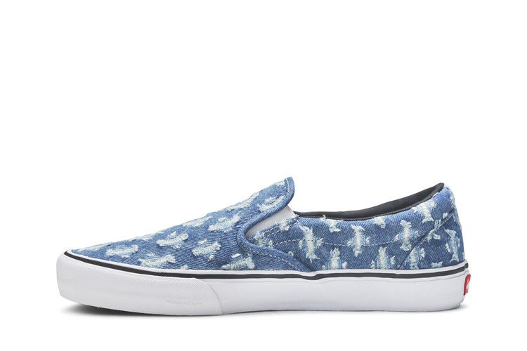 Кроссовки Supreme x Vans Slip-On 'Blue Hole Punch Denim'