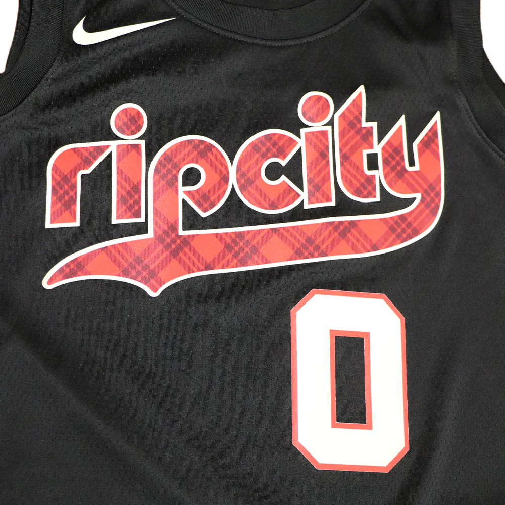 Баскетбольная джерси 2023-24 Portland Trailblazers Damian Lillard #0 Swingman City Edition Black Jersey
