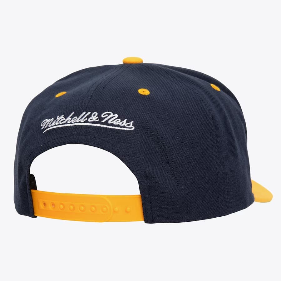 Бейсболка Mitchell & Ness Navy Golden State Warriors Hardwood Classics Wavy Pro Crown Snapback Hat
