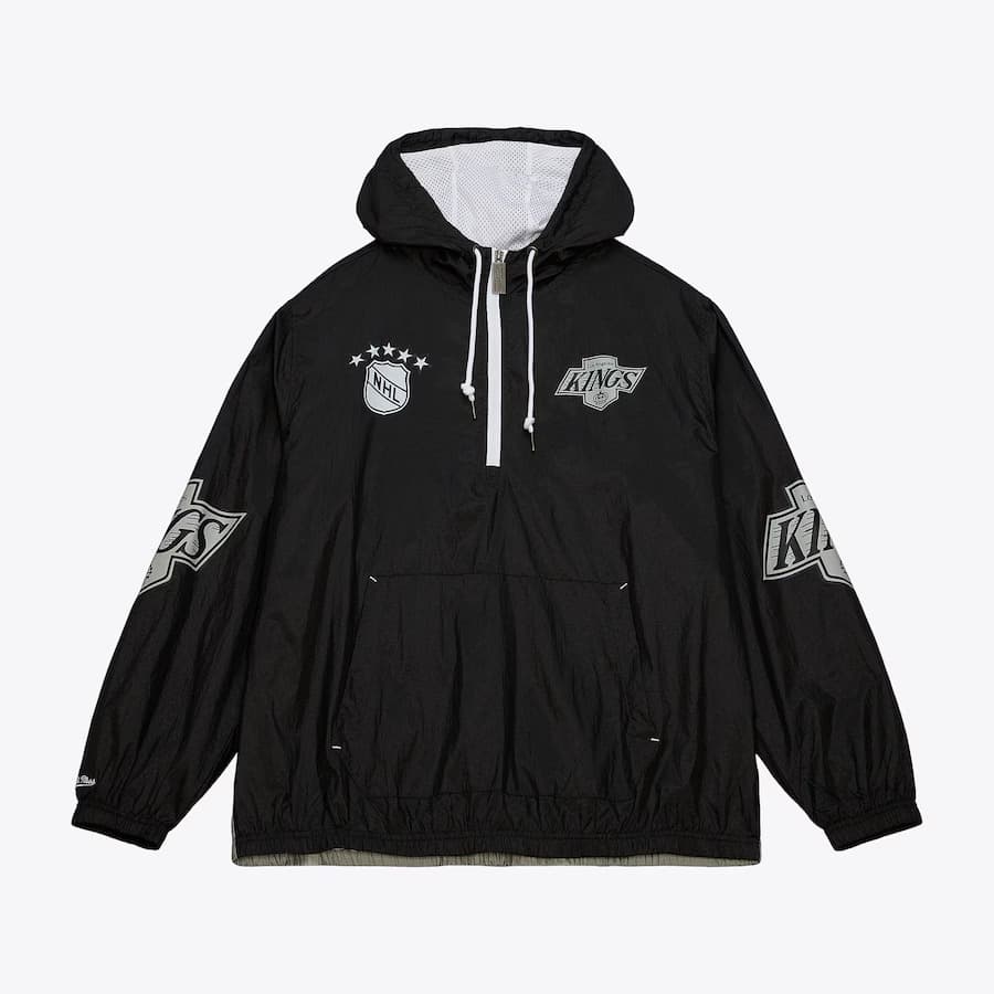 Анорак Mitchell & Ness Black Los Angeles Kings Team 2.0 Anorak Quarter-Zip Windbreaker Jacket