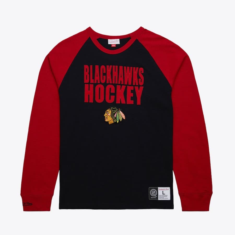 Лонгслив Mitchell & Ness Black Chicago Blackhawks Legendary Slub Long Sleeve T-Shirt
