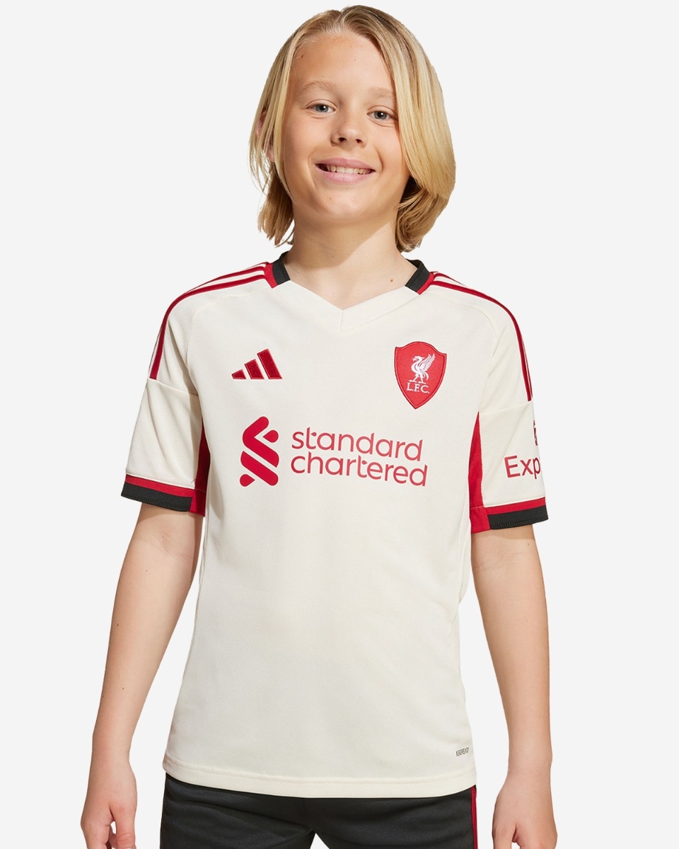 Детское Футбольное джерси Liverpool FC adidas Youth 25/26 Away Jersey CHAMPIONS 20