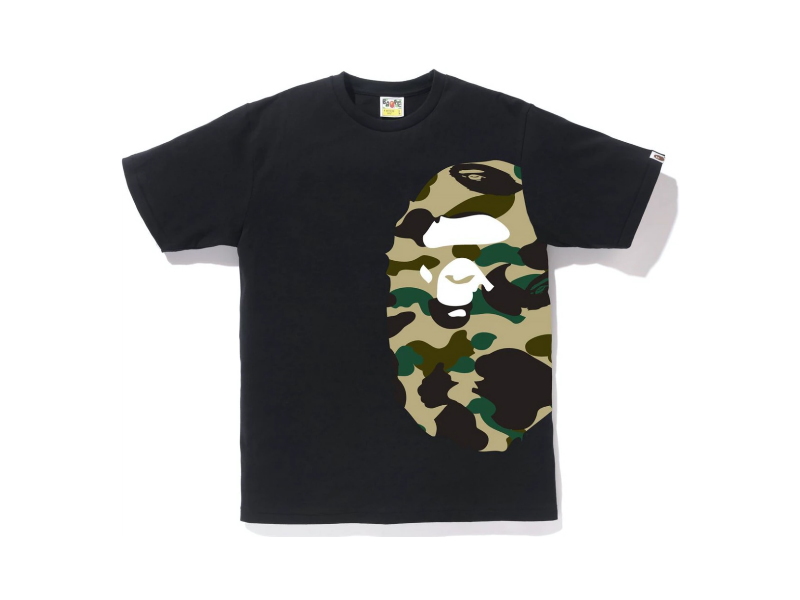 Футболка BAPE 1st Camo Side Big Ape Head Tee Black/Yellow
