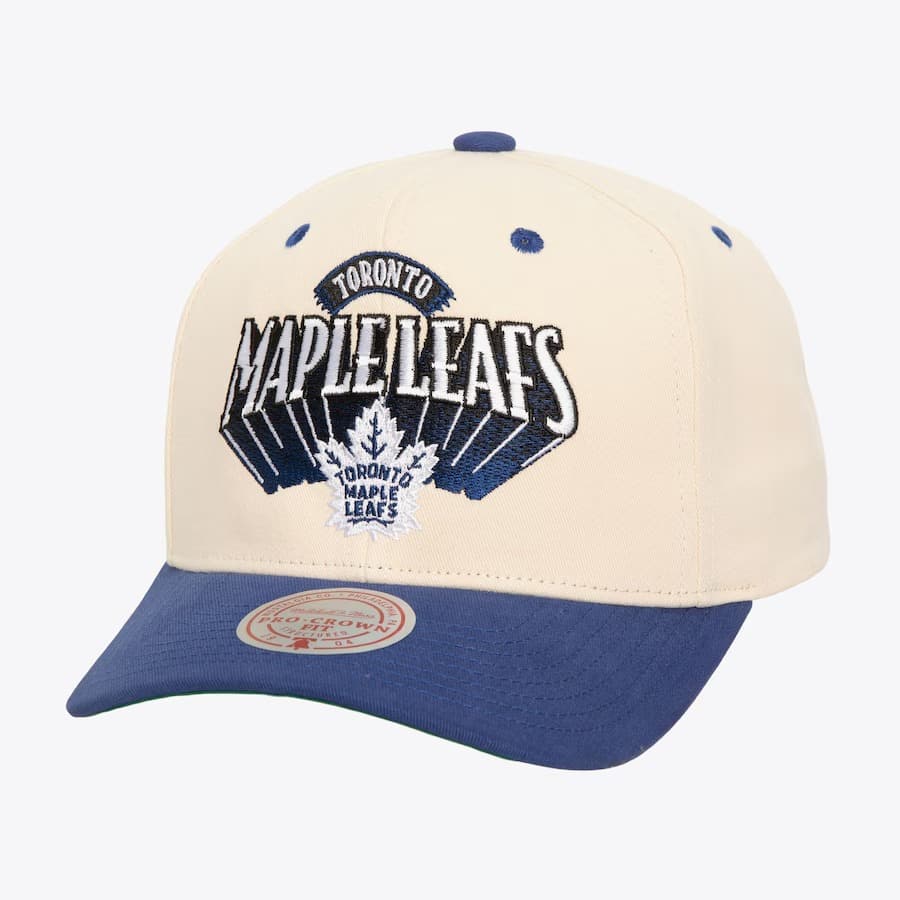 Бейсболка Mitchell & Ness Cream Toronto Maple Leafs Horizon Pro Crown Snapback Hat