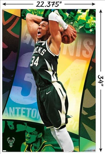 Настенный постер Giannis Antetokounmpo Milwaukee Bucks NBA Wall Poster