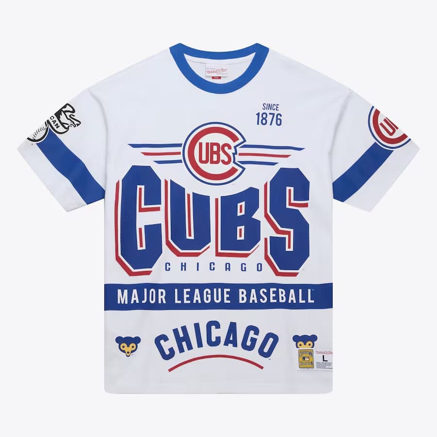 Футболка Mitchell & Ness White Chicago Cubs Cooperstown Collection Team Origins Premium T-Shirt