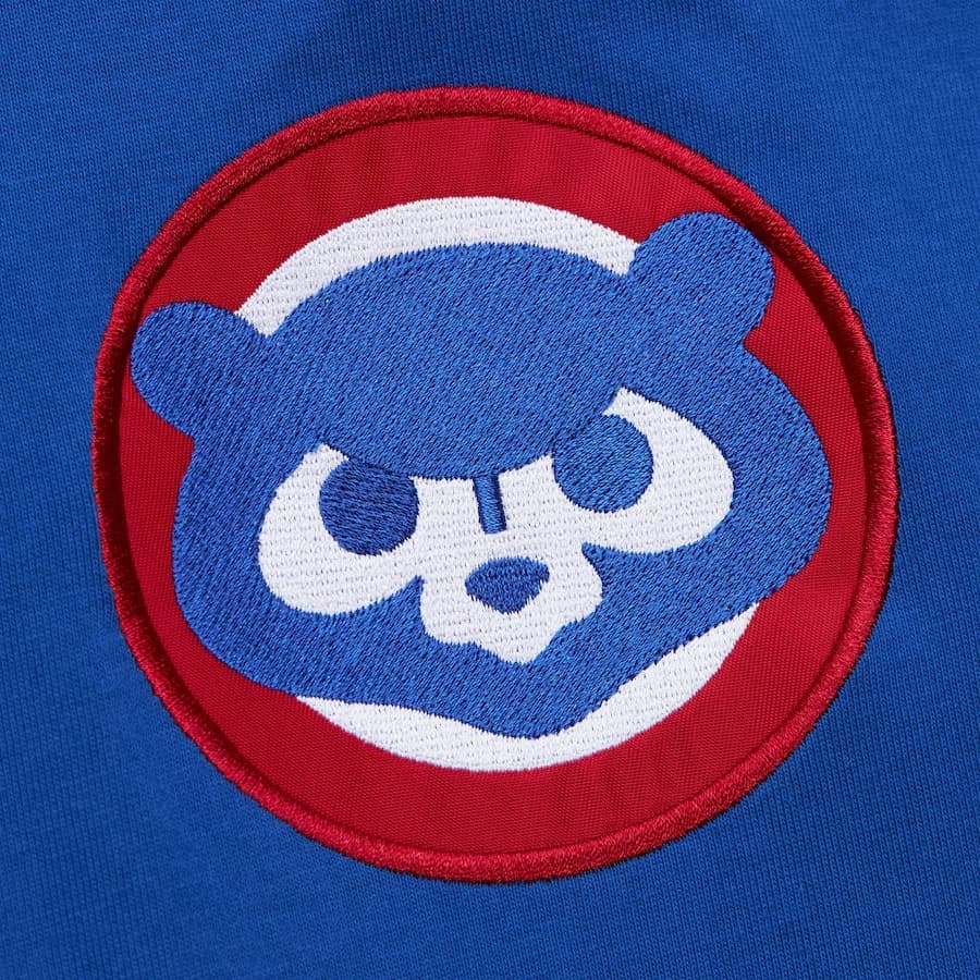 Футболка Mitchell & Ness Royal Chicago Cubs Jacquard Ringer Vintage Logo T-Shirt
