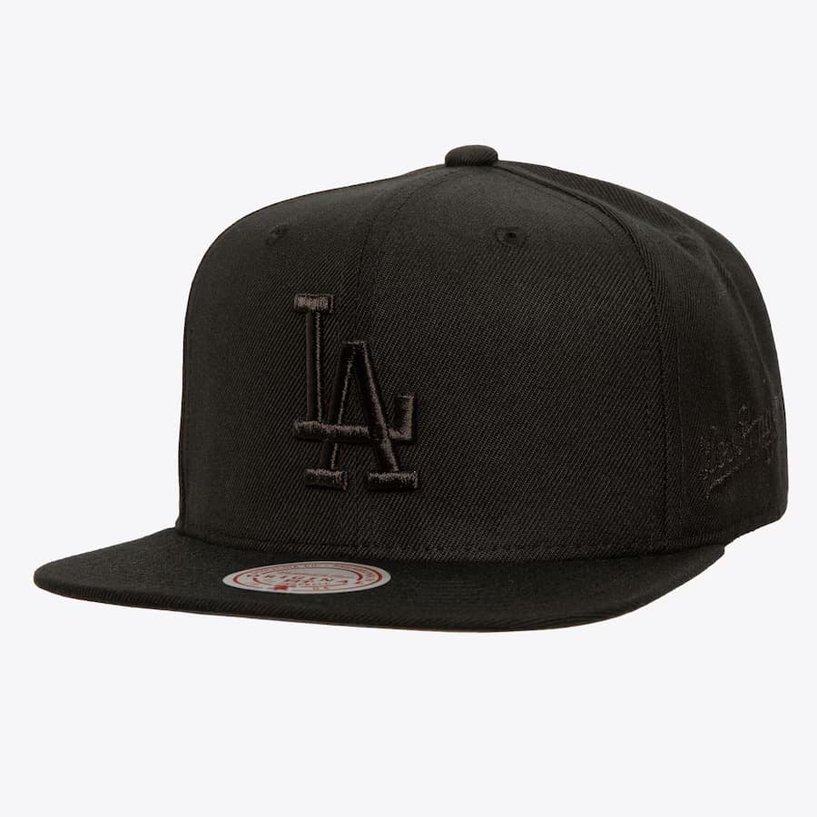 Бейсболка Mitchell & Ness Black Los Angeles Dodgers Pearl Snapback Hat