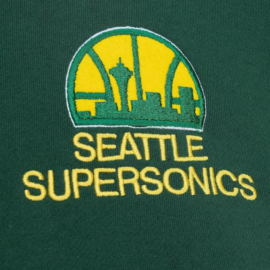Худи Mitchell & Ness Green Seattle Supersonics City Collection Fleece Pullover Hoodie
