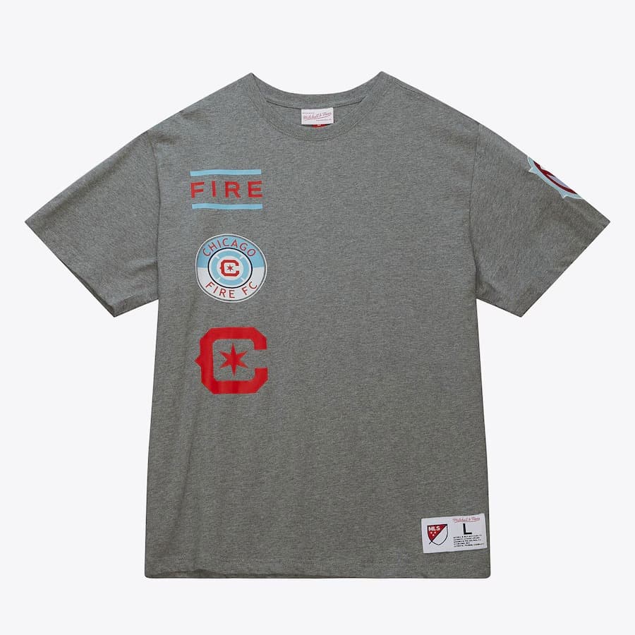 Футболка Mitchell & Ness Heather Gray Chicago Fire City Collection T-Shirt