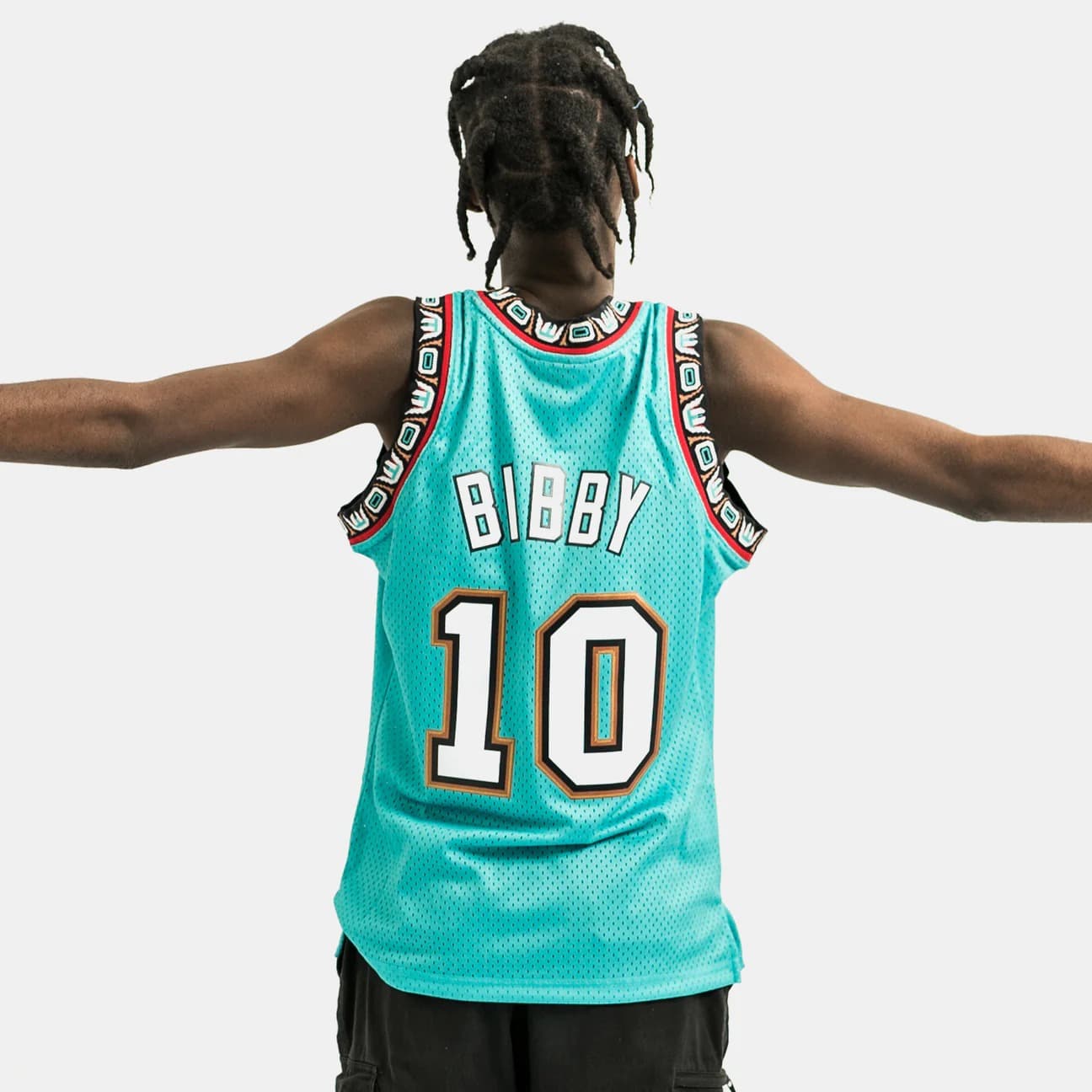 Баскетбольная джерси 1998-99 Vancouver Grizzlies Mike Bibby #10 Swingman Hardwood Classics Teal Jersey