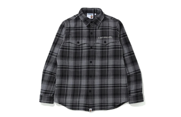 Рубашка BAPE Check Flannel Shirt Black