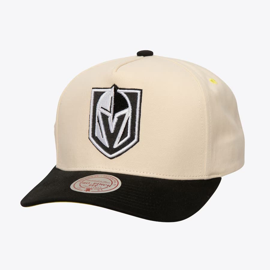 Бейсболка Mitchell & Ness Cream Vegas Golden Knights Overspray Pro Crown Snapback Hat