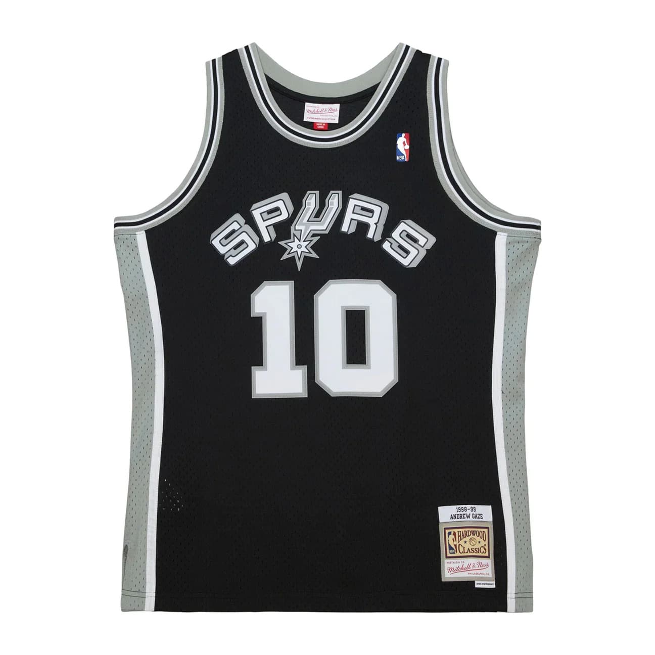 1998-99-San-Antonio-Spurs-Andrew-Gaze-10-Swingman-Hardwood-Classics-Black-Jersey-5
