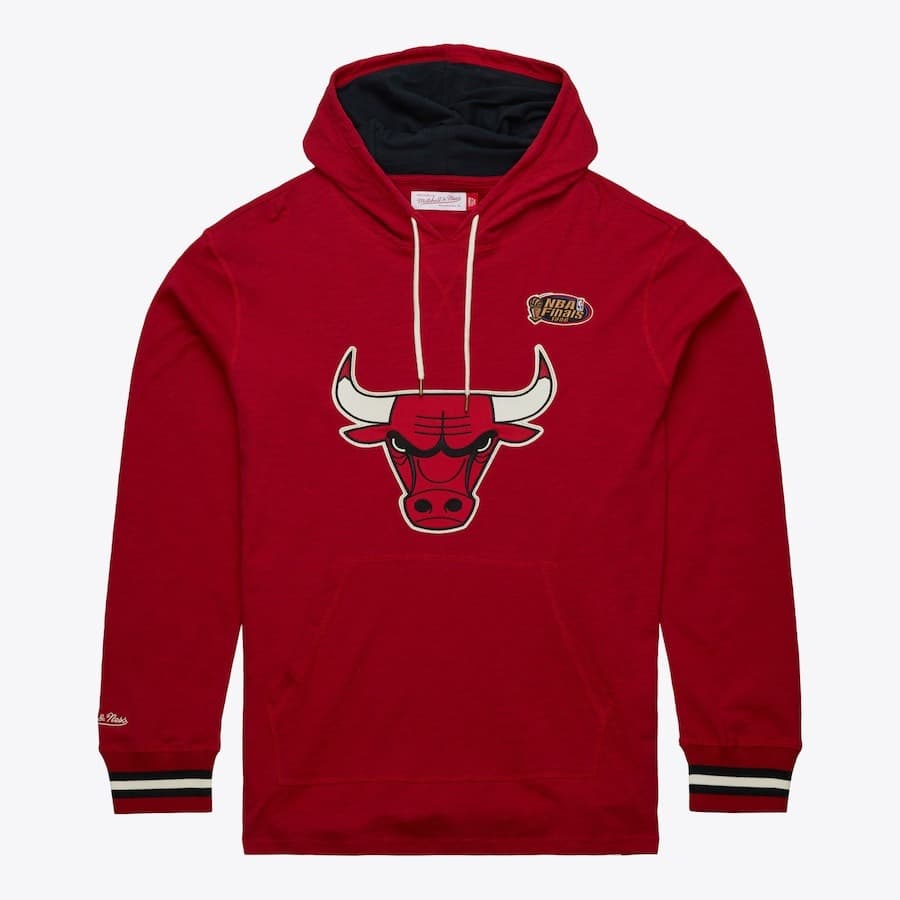 Худи Mitchell & Ness Red Chicago Bulls Legendary Slub Vintage Logo Pullover Hoodie