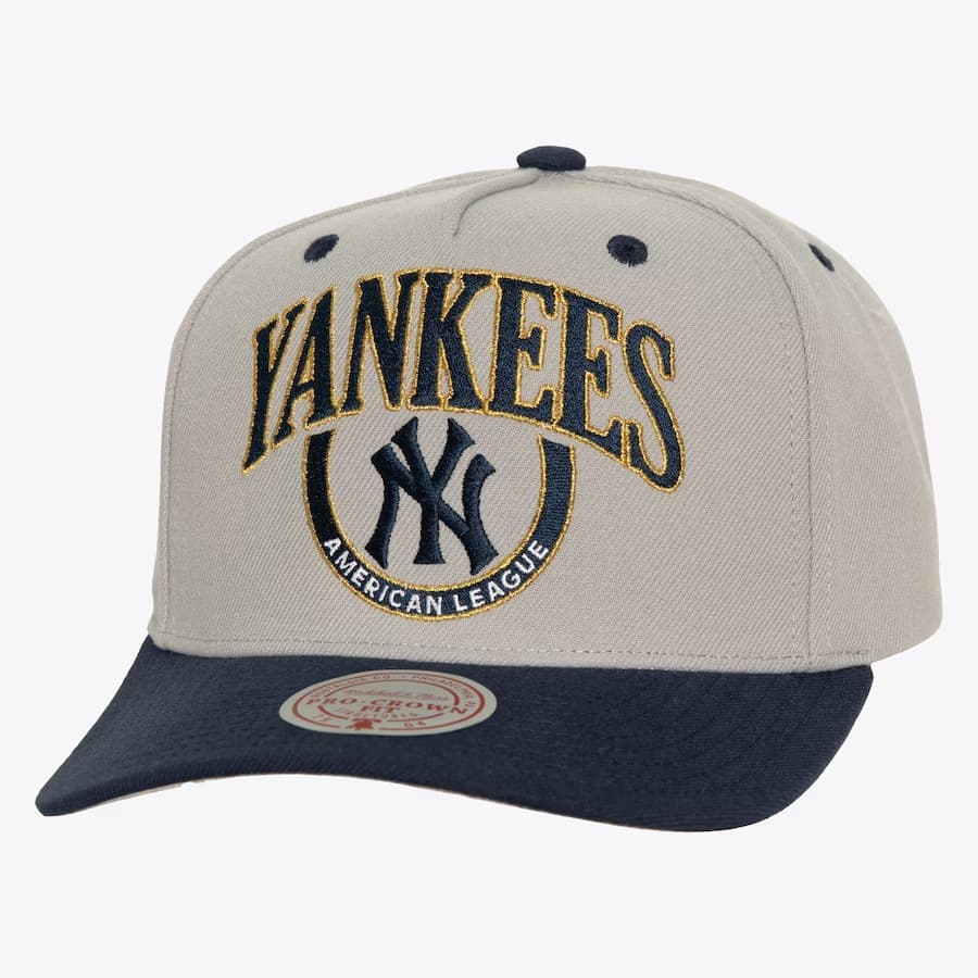 Бейсболка Mitchell & Ness Gray New York Yankees Cooperstown Collection Crown Jewels Pro Snapback Hat