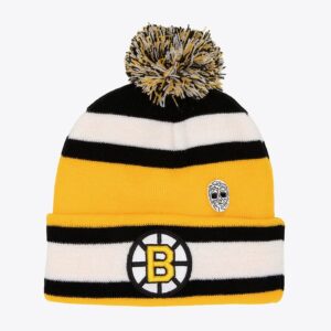 Mitchell-Ness-Gold-Boston-Bruins-1970-Cuffed-Knit-Hat-with-Pom-300x300