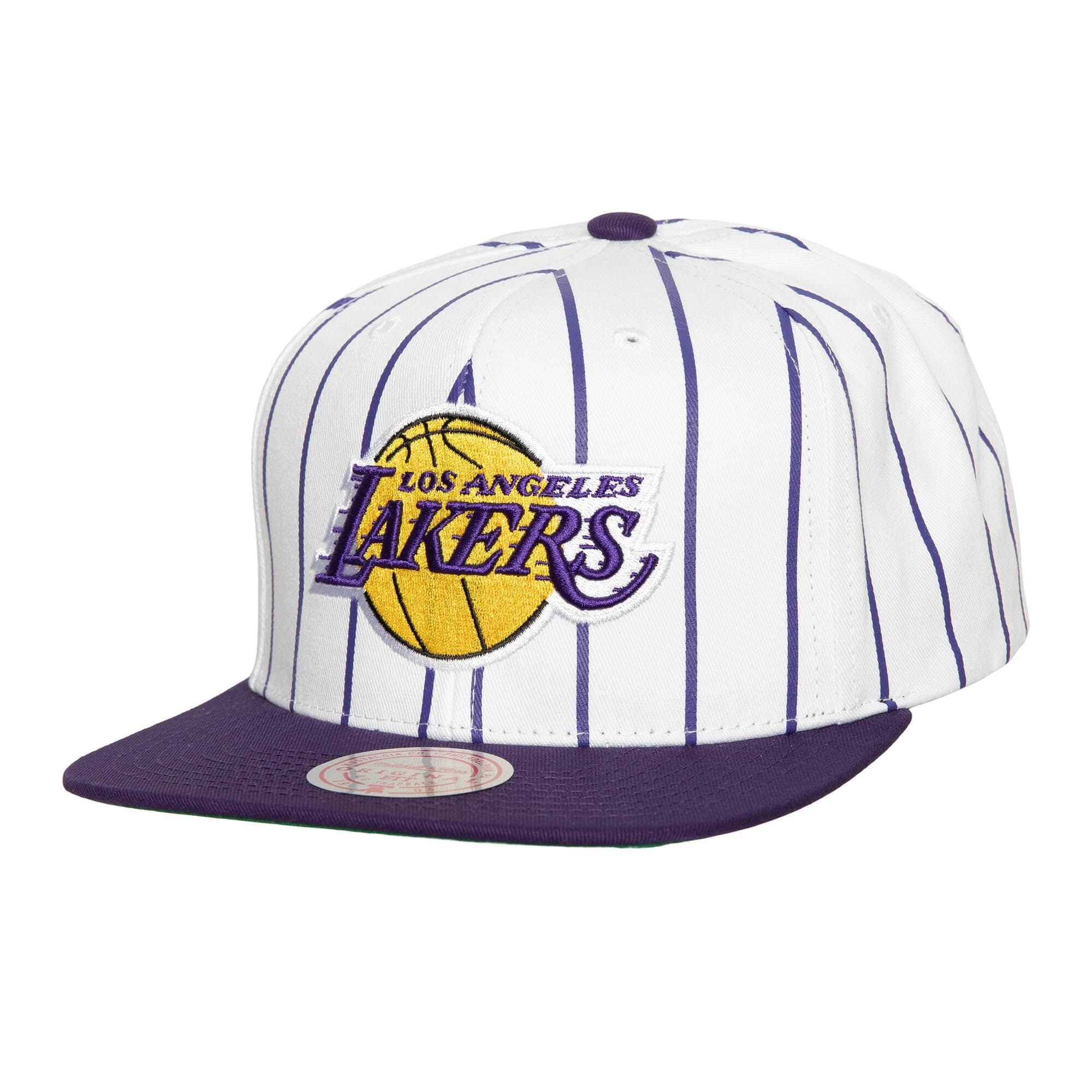 Бейсболка Mitchell & Ness Retro Pinstripe Snapback Los Angeles Lakers Hat