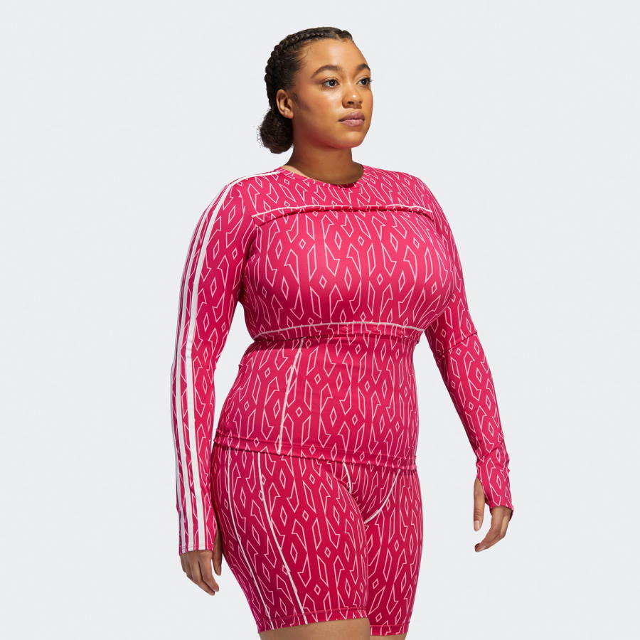 Спортивный топ adidas Ivy Park Snap Monogram Top (Plus Size) Bold Pink