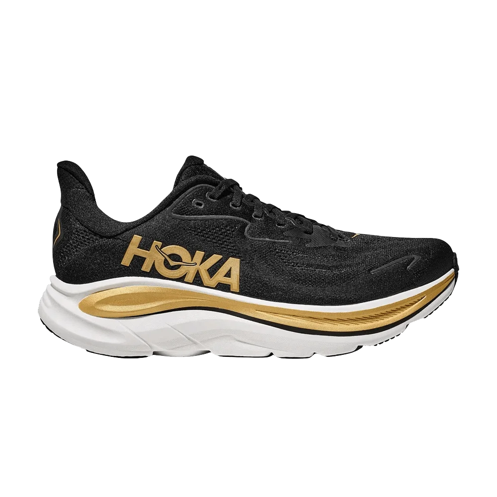 Krossovki-HOKA-Clifton-10-Black-Gold