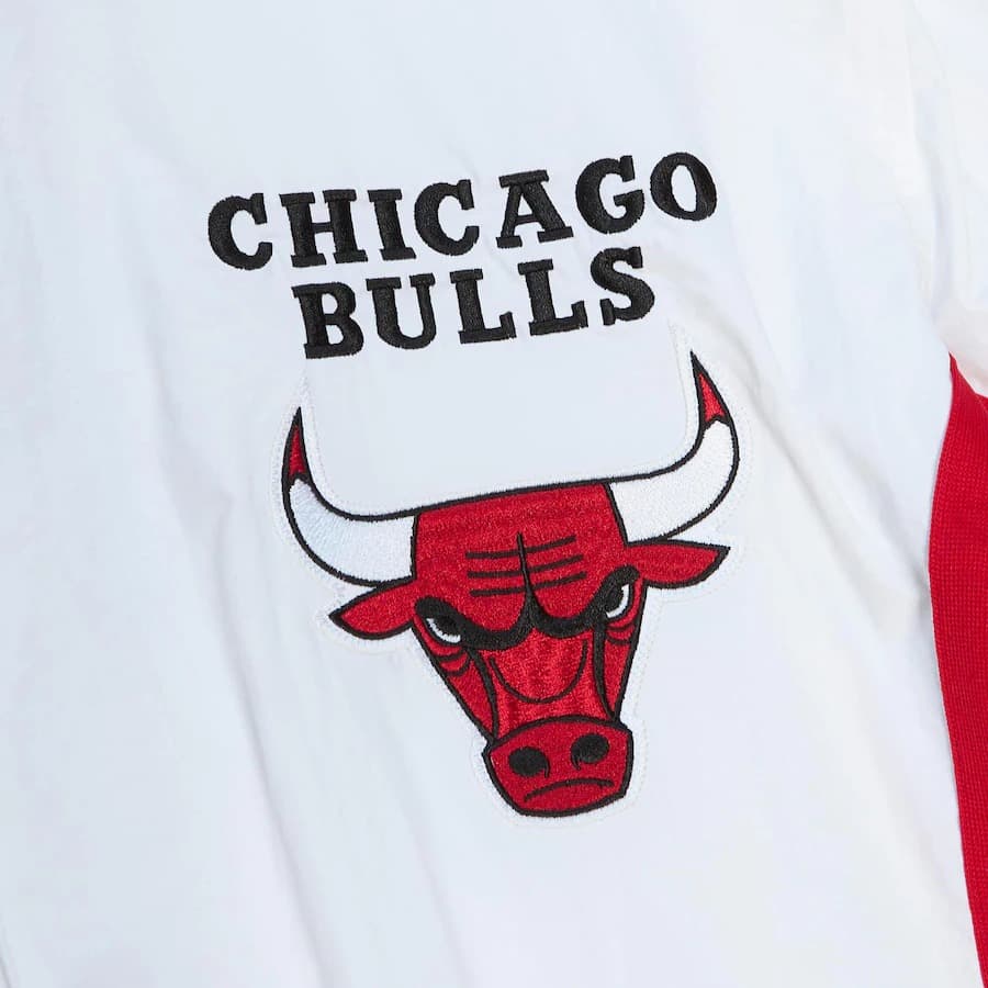 Бомбер Mitchell & Ness White Chicago Bulls 1998-99 Authentic Full-Snap Warm-Up Jacket