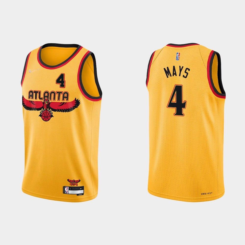 Баскетбольная джерси 2021-22 Atlanta Hawks #4 Skylar Mays 75th Anniversary Gold Jersey
