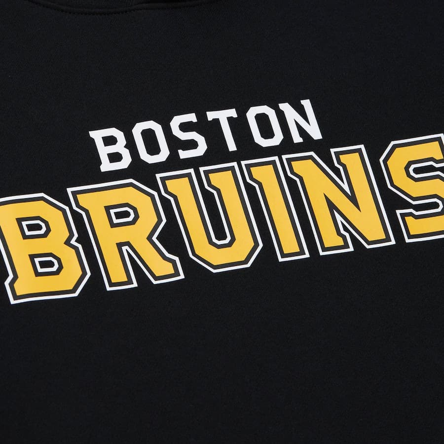 Худи Mitchell & Ness Black Boston Bruins Game Time Fleece Pullover Hoodie