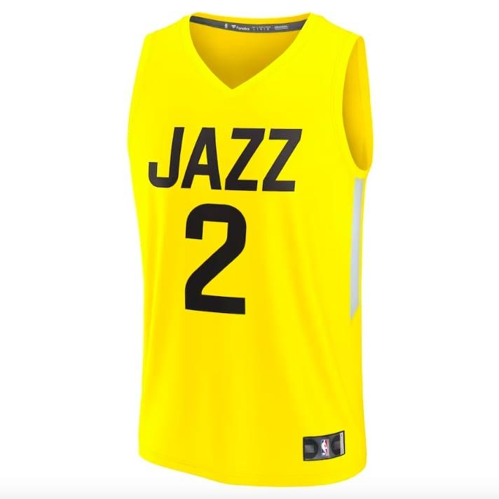 Баскетбольная джерси 2022-23 Utah Jazz #2 Collin Sexton Fast Break Icon Yellow Jersey