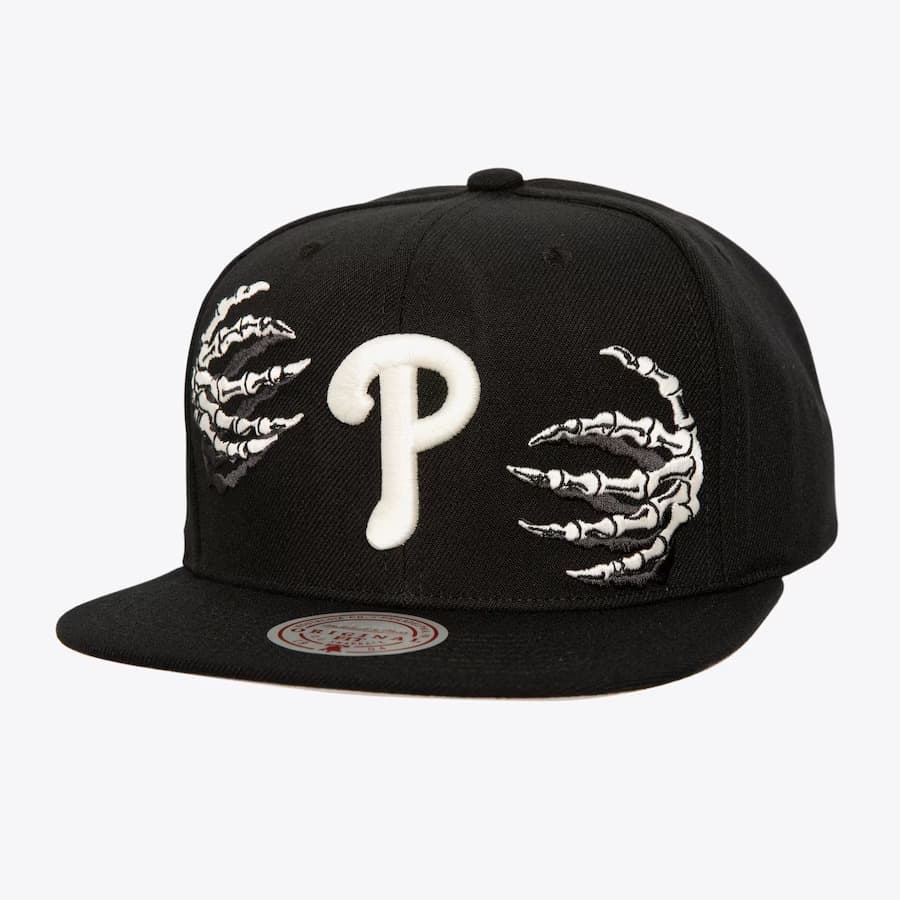 Бейсболка Mitchell & Ness Black Philadelphia Phillies Snapback Hat